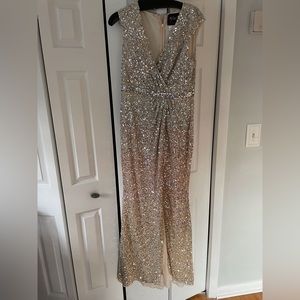 Mac Duggal Gold Sequin Gown